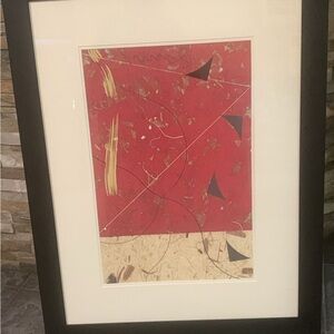 Abstract Red and Black Framed Art